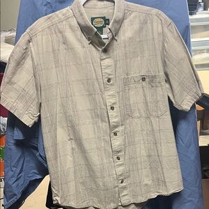 Cabela's Men's Tan Plaid Button Down Shirt